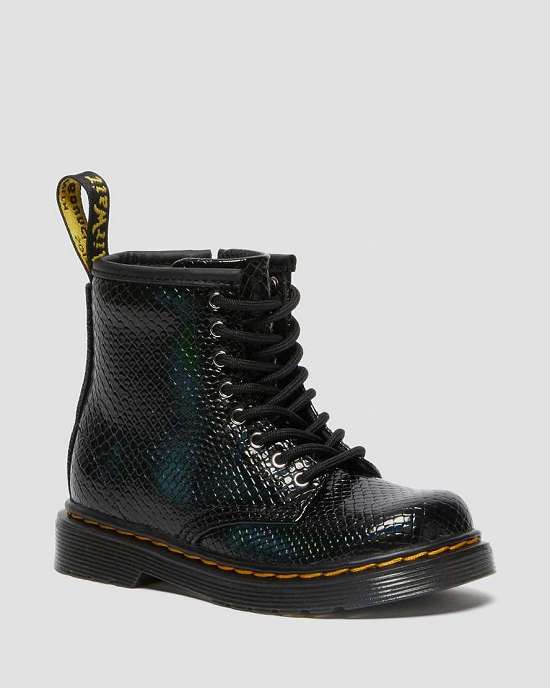 Botines Dr. Martens 1460 Reptile Emboss Niña Negros MX-24361